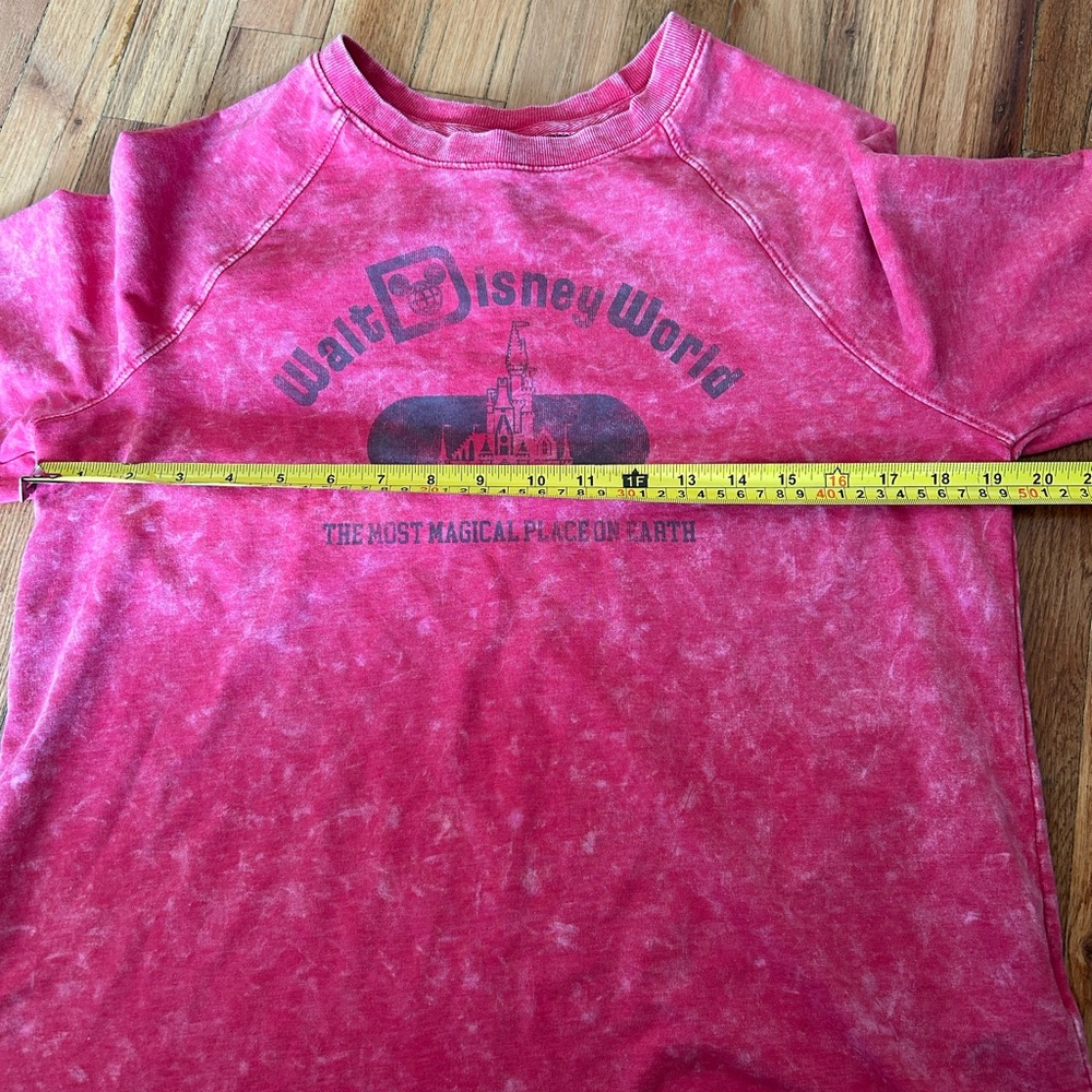 Walt Disney World Women’s Pink Long Sleeve Distressed Scoop Neck Tee Medium - Picture 11 of 11